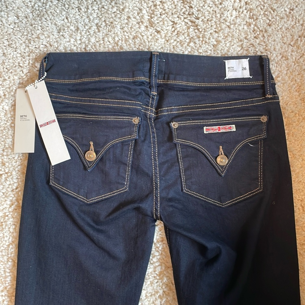 New women’s Hudson jeans dark blue Beth baby boot 26 34 stretch